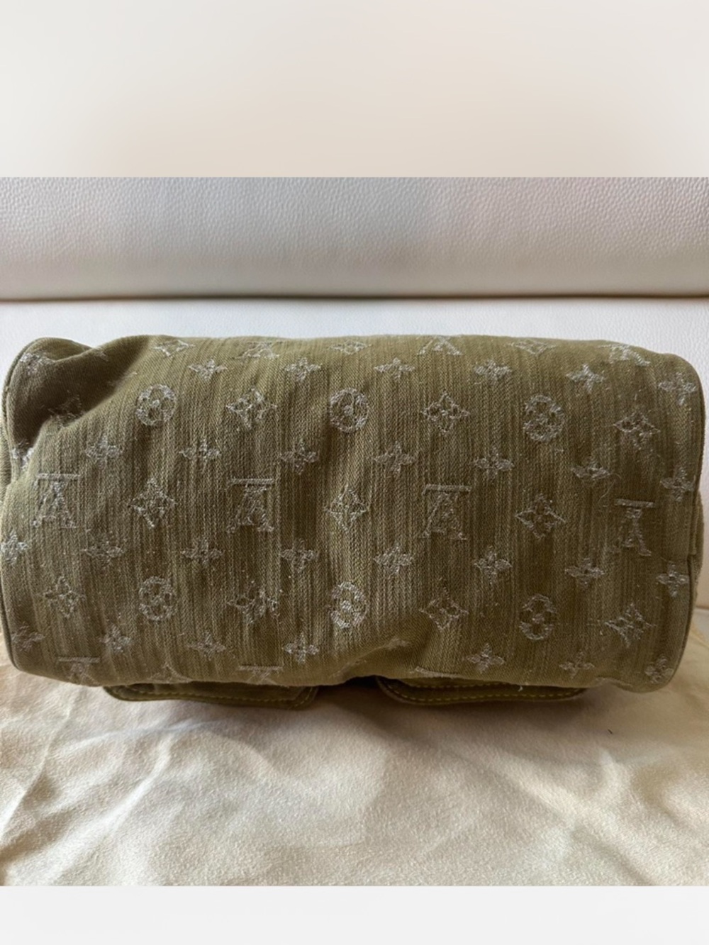 Louis Vuitton Olive Green Monogram Canvas Top-Handle Briefcase with Tan Trim - Picture 5 of 6